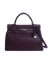 Kelly 35 in Clemence Raisin, front view